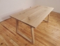 Preview: Solid Hardwood Oak rustic Kitchen Table 40mm unreated with trapece table legs